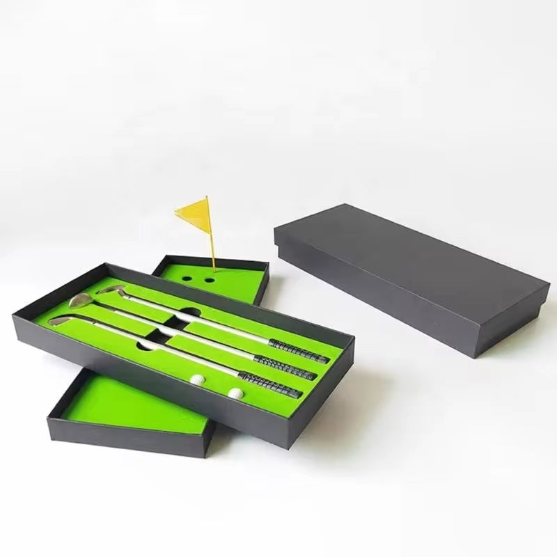 Simulated Golf Course Premium Mini Golf Putter Pen Set Office Gift for Men Ballpoint Creative Writing Supplies Durable